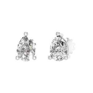 Pendientes de tuerca con forma de pera de platino 950, diamantes cultivados en laboratorio certificados IGI, joyería fina para mujer, uso diario, fiesta de boda, OEM ODM - Product Image 2