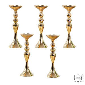 Elegante candelero de Metal chapado en oro Diseño de linterna Decoración única para el hogar para iluminar Otros candelabros Tarros de velas - Product Image 1