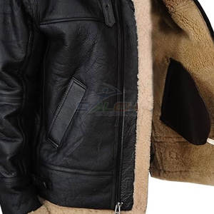 Chaqueta clásica de piel de oveja con Forro cálido para exteriores, uso en climas fríos, chaqueta de piel de oveja genuina con forro interior suave - Product Image 5
