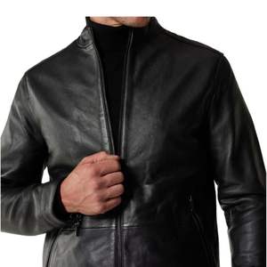 แจ็กเก็ตหนัง PU ของผู้ชายเสื้อแจ็คเก็ตหนังสำหรับผู้ชายเสื้อแจ็คเก็ตหนังแฟชั่นออกแบบโลโก้ได้ตามต้องการ OEM & ODM - Product Image 4