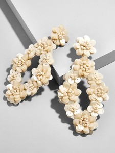 Pendientes de moda hechos a mano para mujer, cuentas de semilla de ganchillo, joyería Artificial multicolor - Product Image 3