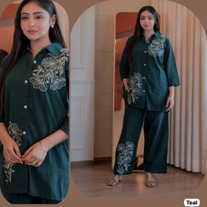 Ensemble de coton flammé avec broderie le plus tendance Mode féminine Exportateur mondial au taux le plus bas - Product Image 4