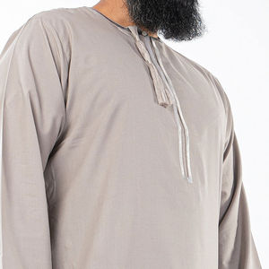 Kaftan Jubbah Thobe Arabe Daffah, vêtement islamique pour hommes, couleur unie, léger, service OEM, pour adultes, Thobe musulman à vendre - Product Image 6