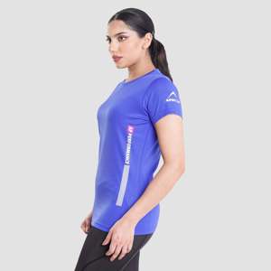 Women's Royal Blue Sports Jersey T-<b>Shirt</b>-Micro Mesh <b>Polyester</b> - Product Image 1