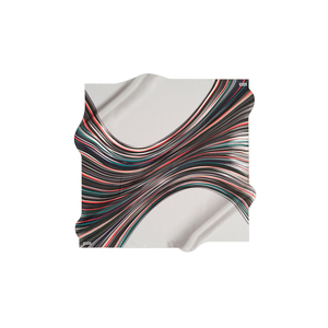Pañuelo Cuadrado Gris a Rayas con Aspecto de Seda, con Lazo y Diseño Liso - Product Image 1
