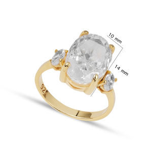 แหวนแต่งงานทรงวงรีประดับพลอย CZ สีขาว ดีไซน์คลาสสิก เครื่องประดับชั้นดี งานฝีมือ ขายส่ง เงินแท้ 925 - Product Image 5