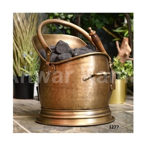 Cubo de carbón de hierro y níquel negro de Venta caliente con mango de diseño de hoja para la decoración interior y exterior del hogar - Product Image 3