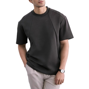 เสื้อยืดแขนสั้นทรงหลวมผ้าหนา260กรัมพิมพ์ลายพื้นลำลองฤดูร้อนสำหรับผู้ชาย - Product Image 5