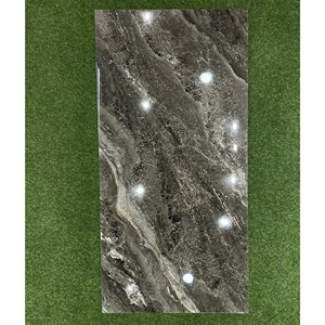 Azulejos de porcelana pulida esmaltada con textura de arena dorada de alta calidad 60x120 60x60 azulejos decorativos de lujo brillantes personalizados - Product Image 1