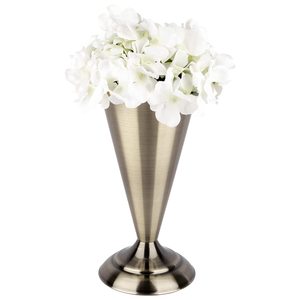 Jarrón de Metal Estilo Trompeta en Latón Antiguo, Elegante Florero para Centros de Mesa, Decoración Vintage para el Hogar y Eventos - Product Image 6