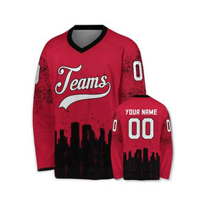 Maillot de hockey à col en V athlétique, tissu respirant pour une mobilité rapide sur les patinoires, maillot de hockey sur glace à col en V pour jeunes et adultes - Product Image 1