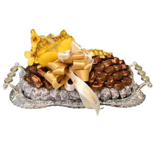 Plateau de service de vaisselle classique plateau de service de chocolat en métal plaqué argent de haute qualité pour mariage ou cadeau de chocolat de fête - Product Image 1