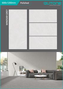 Qutone Windsar gris pulido 600x1200mm baldosas de cerámica de porcelana Premium para baño elegante comedor duradero para supermercados - Product Image 6