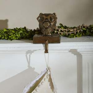 Metal <b>Christmas</b> <b>stocking</b> holder decorative stand for fireplace mantel holiday decoration hanging hook sturdy design - Product Image 5