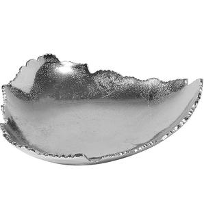 Ensaladera de Metal Plateado Antiguo, Hecha a Mano, con Bordes Esculpidos en Chocolate y Acabado Pulido, para Servir Aperitivos en Fiestas - Product Image 1