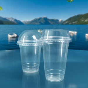 Gobelets jetables écologiques transparents en PP de 95 mm avec couvercle, 16 oz et 22 oz, pour café, thé, jus et autres boissons, logo personnalisé, vente en gros - Product Image 1
