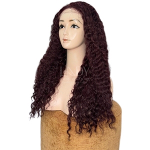 วิกผมยาวคุณภาพสูงสีเบอร์กันดีแบบหยิก ทำจากผมแท้ของคนเวียดนาม - Product Image 3
