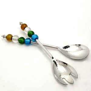 Couteau à gâteau et serveur à manche en relief argent antique - Product Image 2