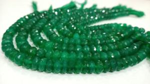 Cuentas facetadas de Rondelle de ónix verde Natural de 8 a 10 mm de alta calidad, hebra de 8 pulgadas de largo para la fabricación de joyas - Product Image 4