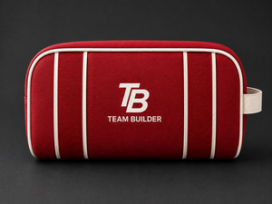 Custom Logo Red Polyester Travel <b>Toiletry</b> Bag Cosmetic Organizer Pouch | Zipper Wash Bag Carry Loop Hanging Feature | Bathroom - Product Image 3