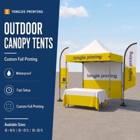 Tente pop-up hexagonale avec logo personnalisé, structure en aluminium 10x10, auvent Oxford imperméable pour événements et expositions en plein air