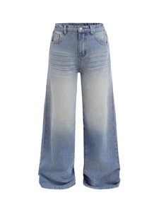 Pantalon en denim taille haute pour femmes de haute qualité Vintage Wash Logo & Label personnalisé - Product Image 6