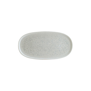 Bonna <b>Large</b> Oval Serving <b>Plate</b> Lunar White Porcelain 34 Cm-Modern Spotted Design Boat-Shaped Dish - Product Image 1
