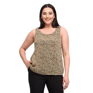 Blusa in cotone 42-52 con collo a U a manica Zero leopardato da donna taglie forti - Product Image 4