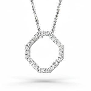 Collier moderne chic à design octogonal ouvert avec chaîne, bijoux fins minimalistes pour femmes, design géométrique ouvert, idéal pour un usage décontracté - Product Image 1