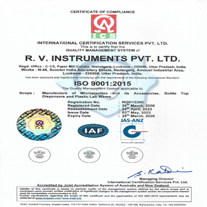 Pipeta Vertex Gold de 8 canales, totalmente autoclavable, pantalla de 4 dígitos, resistencia UV, mecanismo de bloqueo de volumen, certificado ISO9001 ABS - Product Image 6