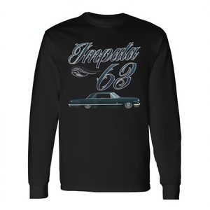 T-shirt a maniche lunghe Impala 63 con design classico di auto muscle car - Product Image 2