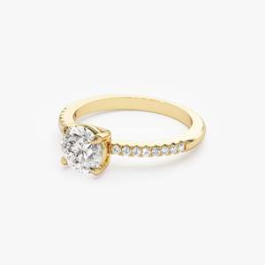 14KT pur or panier réglage 1.30ct coupe ronde laboratoire cultivé bague en diamant Design classique délicat mariage bagues de fiançailles pour les femmes - Product Image 3
