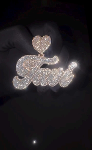 Colgante Personalizado con Nombre en Letra, Chapado en Rodio, Plata de Ley 925, Moissanita Brillante, Estilo Hip Hop, Regalo de Lujo Unisex - Product Image 3