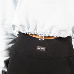 Top qualité personnalisé plaine pull à capuche nouvelle mode tricoté haut court pour les femmes hiver polaire avec technique lavée taille adulte - Product Image 5