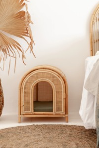 Comfortable Striped Square Classic Rattan Dogs <b>Portable</b> Pet <b>Bed</b> - Product Image 3