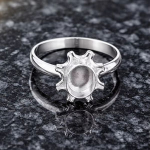 Bijoux en argent sterling 925 massif, composant rond de 8 mm, support pour bague vierge pour la conservation du lait maternel, design de bijoux en gros - Product Image 1