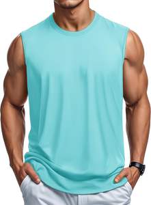 เสื้อกล้ามคอกลมสำหรับผู้ชายใส่ไปยิมเสื้อกล้ามออกกำลังกายแห้งเร็วเสื้อออกกำลังกายแขนกุดด้านหลังผ้าตาข่ายมีโลโก้ - Product Image 2