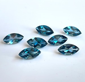 Topacio azul de Londres Natural corte Marquesa 4x8mm facetado-suelto Topacio Azul de Londres corte Marquesa piedra preciosa de calidad superior - Product Image 3
