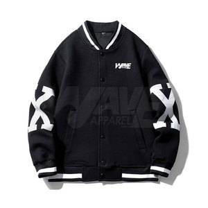 เสื้อโค้ทผู้ชายฤดูหนาวราคาดีที่สุด ระบายอากาศได้ดี ปกจีน แขนยาว สไตล์ลำลอง ผ้าฝ้ายผสมขนสัตว์ แจ็คเก็ตเลตเตอร์แมน มีโลโก้ด้านหน้า - Product Image 1