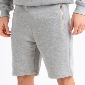 Custom Men's Zipper Hoodie Shorts <b>Set</b> Streetwear Jogger Hoodies Shorts Long Sleeve Two Piece Tracksuits OEM Breathable Sweatsuit - Product Image 6