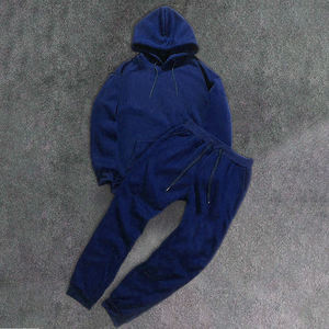 Conjunto Deportivo Casual de Invierno para Hombre, Tallas Grandes, Color Sólido, Personalizable, 100% Poliéster Ecológico, Felpa Elástica en Cuatro Direcciones - Product Image 2