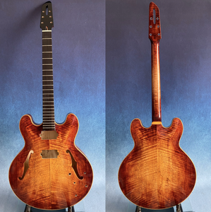Composants et kits de guitare jazz archtop <span class=keywords><strong>ES335</strong></span> artisanale pour luthier, corps creux, avec manche en érable, touche en ébène et table en épicéa - Product Image 2