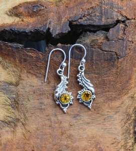 Pendientes de piedras preciosas de citrino de Plata de Ley 925 estilo bohemio, joyería hecha a mano, pendientes de plata, joyería para mujer, regalo de boda para ella - Product Image 3
