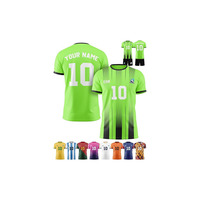 Maillot de football personnalisé pour homme, équipe 10, impression sublimée, polyester à séchage rapide, col rond, manches courtes, color block, vêtements pour adultes