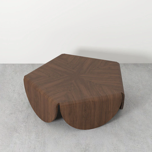 Table à manger en bois semi-circulaire moderne pour restaurant, mobilier commercial, design minimaliste, bois massif durable, table basse - Product Image 3