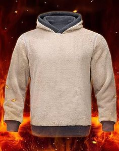 Sudaderas Casuales de Invierno para Hombre, Color Sólido, Poliéster/Algodón, Felpa, Corte Regular con Diseño de Bolsillo, Ecológicas, de Secado Rápido y Transpirables - Product Image 5