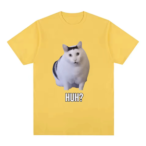 เสื้อยืดคอกลมทรงปกติผ้าฝ้าย 100% ลายฮุ้ห์ แฟตแคท สตรีทแวร์ แขนสั้น สกรีนโลโก้ได้ สำหรับทุกเพศ ขายดี - Product Image 2