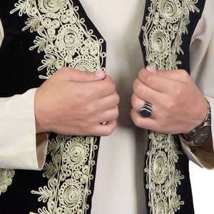 Latest Black <b>Velvet</b> with Embroidery Design Available in Multiple Colors Afghan <b>Men</b> Waist Coat Afghan Traditional <b>Velvet</b> Vest - Product Image 5