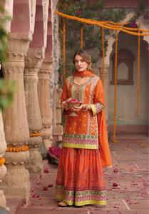 Dernière collection Hevey Chinon brodée Salwar Kameez avant arrière pour adultes fêtes prêt-à-porter indien pakistanais vêtements - Product Image 3