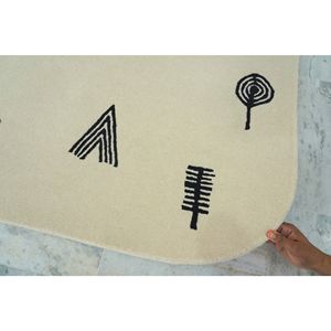 Alfombra antideslizante de lana Floral moderna hecha a mano para adultos azul con mechones de pelo medio para el hogar, el vestíbulo del Hotel inspirado en la pared - Product Image 3